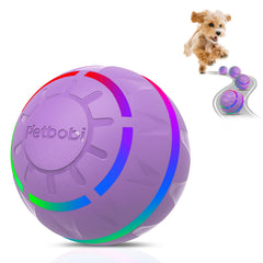 USB Rechargeable Rolling Dog Ball Toy with LED Light