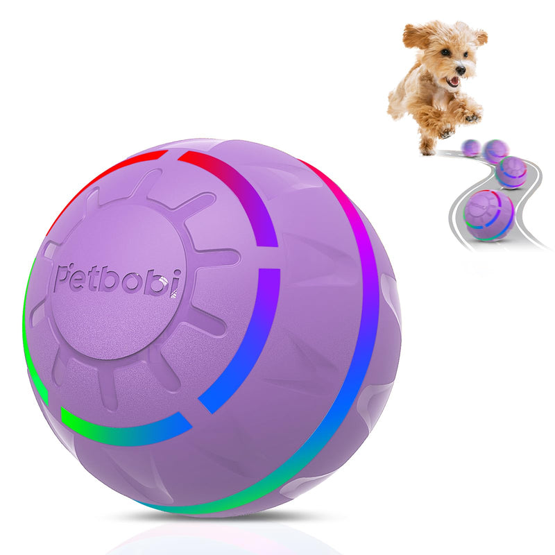 USB Rechargeable Rolling Dog Ball Toy with LED Light