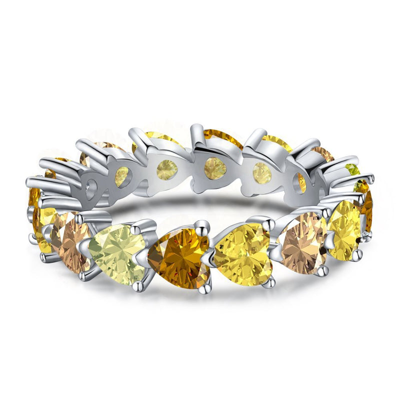 Sterling Silver Zircon Ring for Women's Fashion