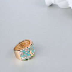 Retro Resin Floral Ring - Creative Women's Jewelry