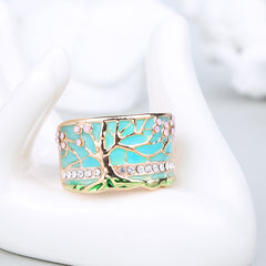 Retro Resin Floral Ring - Creative Women's Jewelry