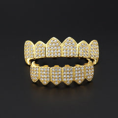 Hip Hop Grillz with Copper and Gold Tooth Decor
